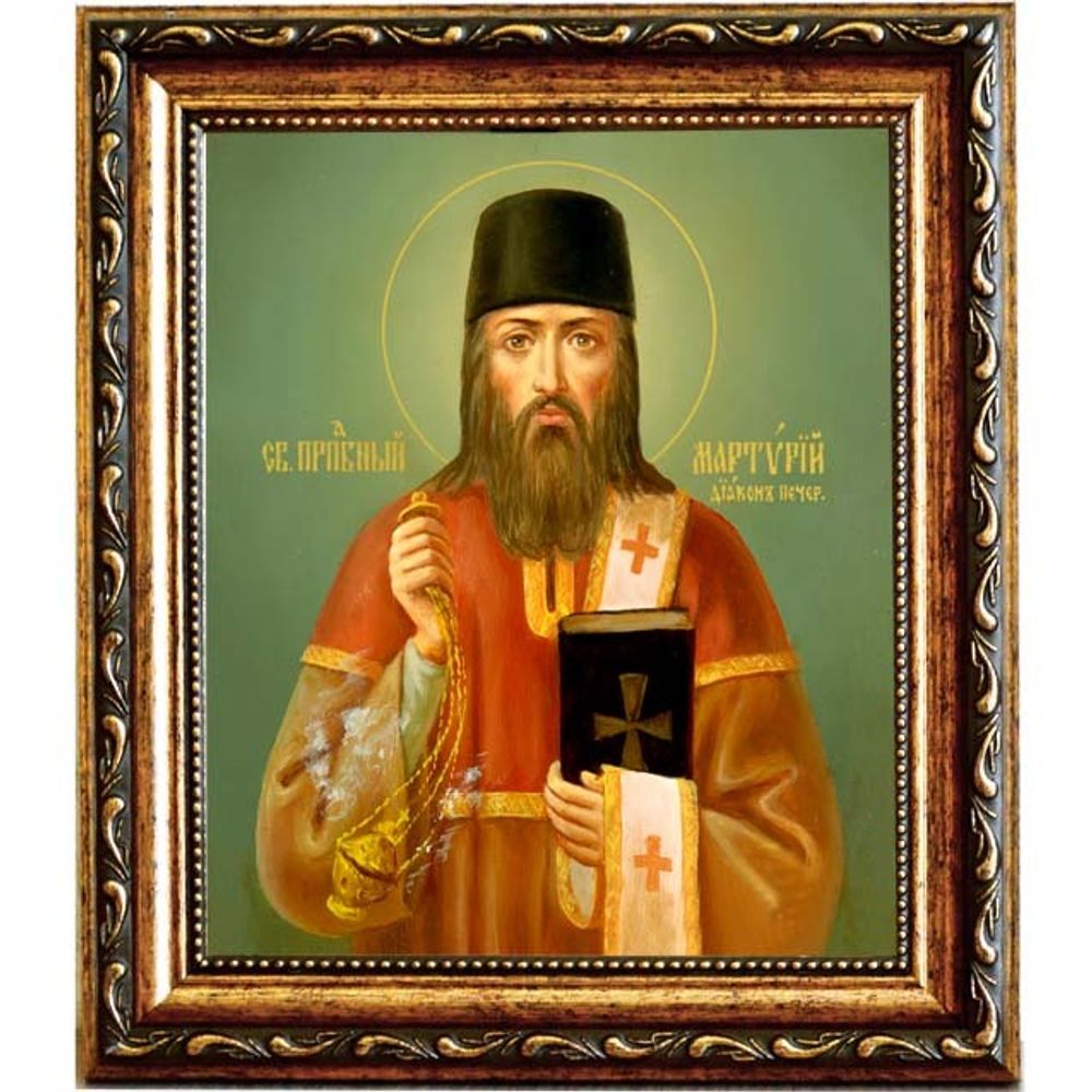 Мартирий Печерский, преподобный диакон. Икона на холсте.