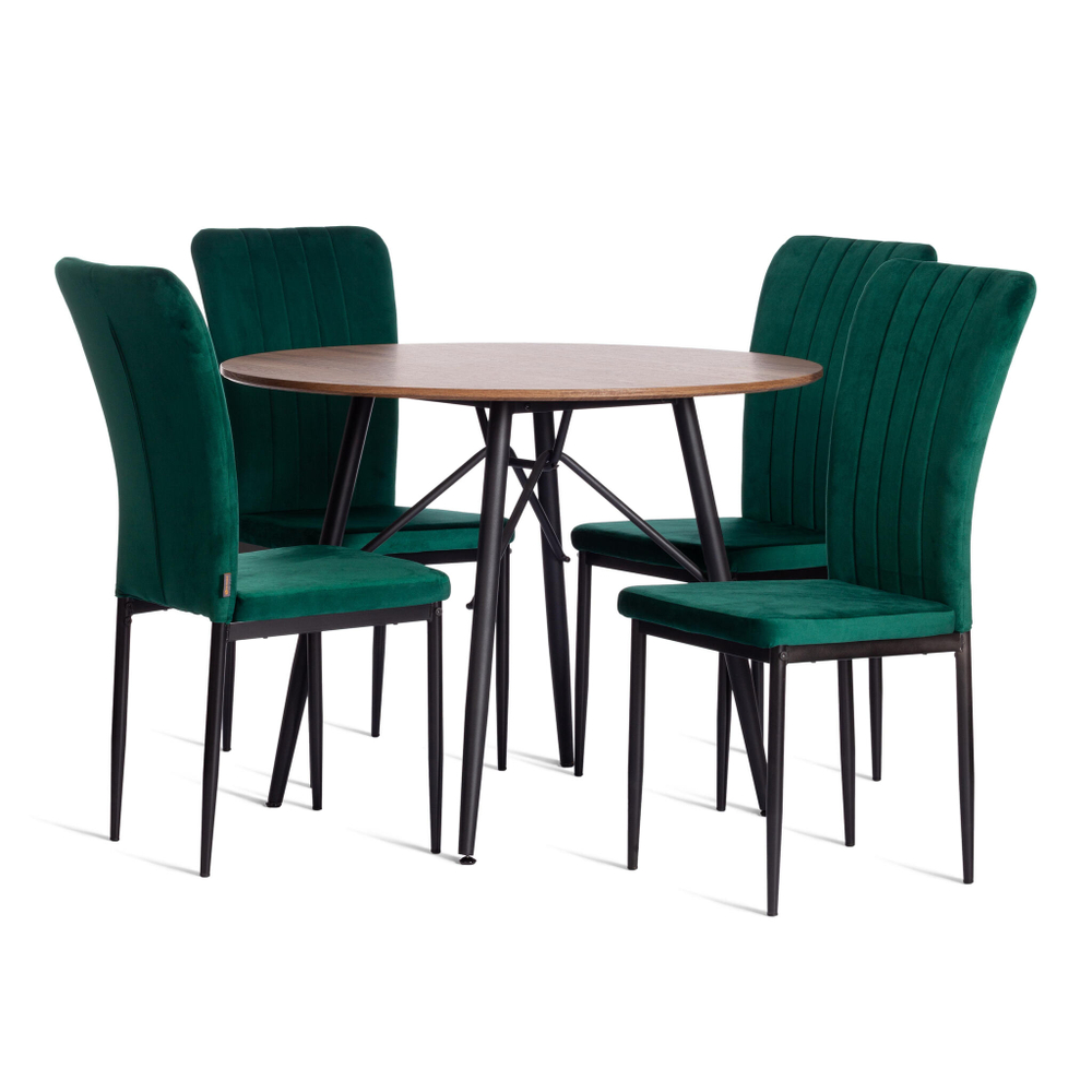 Стул VERTER (mod. BC577-DC) металл, флок, 41 х 52 х 95 см, Green (зеленый) HLR56 / черный