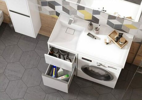 Тумба с раковиной AQUATON Лондри 40 + Лондри 105 левая