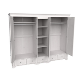 Шкаф 5-ти дверный с 5 глухими дверями «Бейли» белый воск/антик