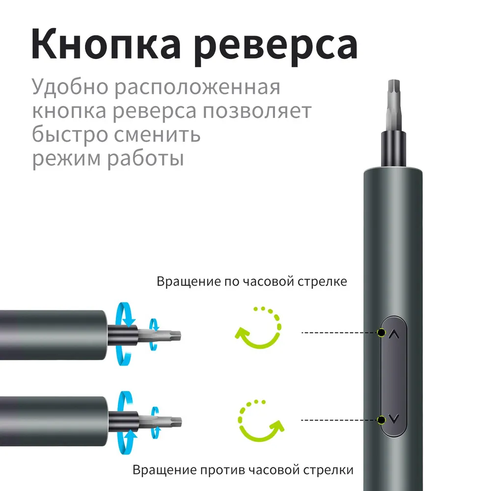 Аккумуляторная отвертка с битами для точных работ