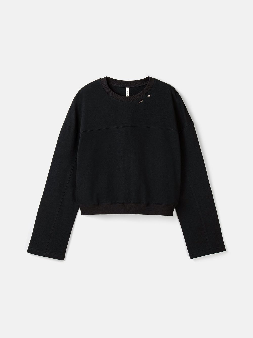 Свитшот укороченный с декором "Уголь" женский