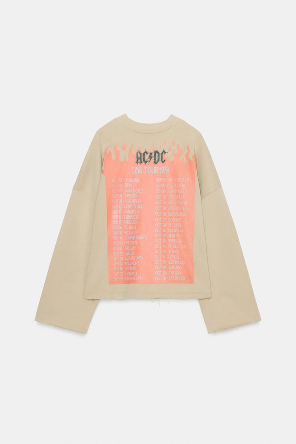 ZARA ТОЛСТОВКА AC/DC ®, БЕЖЕВЫЙ