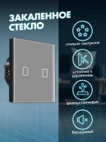 Выключатель сенсорный двухклавишный проводной для дома