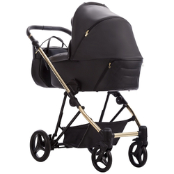 Детская коляска Bebetto Yoddi Premium Class 3 в 1 с автокреслом Avionaut Cosmo 02 черная кожа рама золото