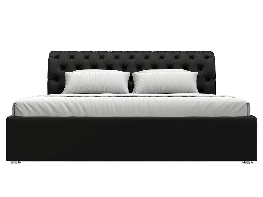Кровать интерьерная Сицилия 180, Черный, Экокожа, 120875