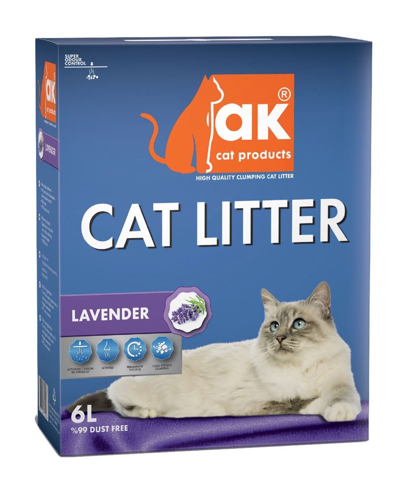 Комкующийся наполнитель AK CAT Lavender с ароматом лаванды 6 л