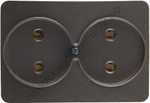 СВЕТОЗАР Гамма, без заземления двойная без вставки и рамки цвет темно-серый металлик 16А/~250В, Электрическая розетка (SV-54102-DM)