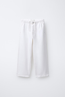 ZARA ДЖИНСЫ ШИРОКОГО КРОЯ, ЭКРЮ