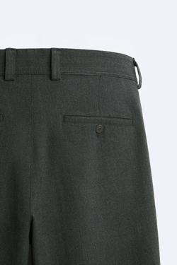 ZARA БРЮКИ КОМФОРТНОЙ ПОСАДКИ ИЗ РЕЛЬЕФНОЙ ТКАНИ, ХАКИ