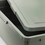 Коробка для хранения с крышкой IKEA SOCKERBIT (СОККЕРБИТ), Серо-зеленый, 50x77x19 см