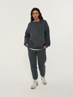 Толстовка оверсайз утеплённая графит