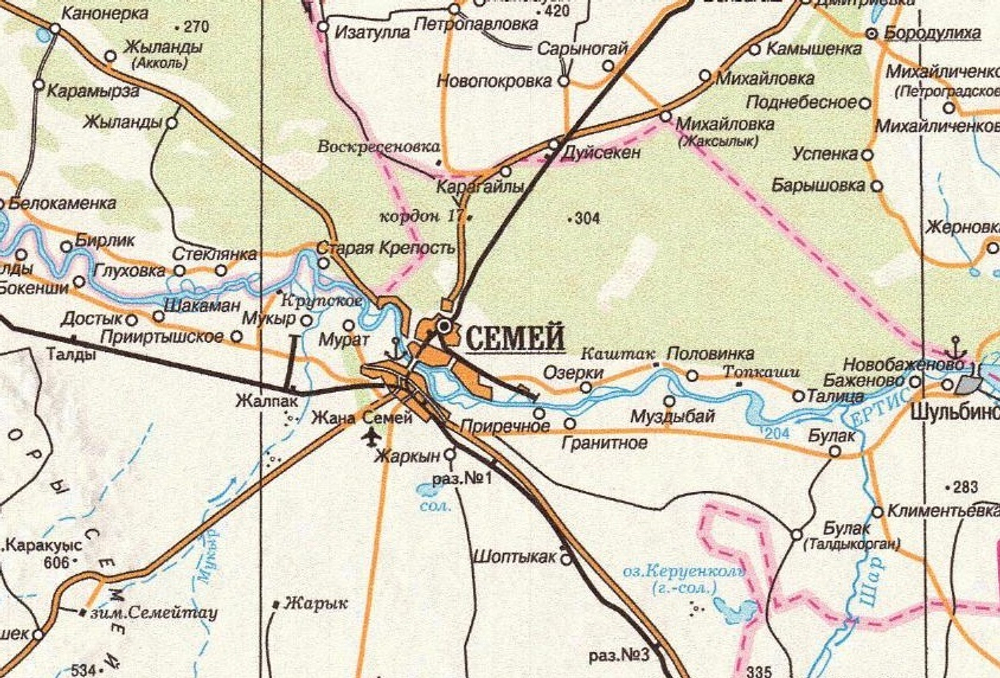 КАРТА АБАЙСКОЙ ОБЛАСТИ большая настенная 2023 год