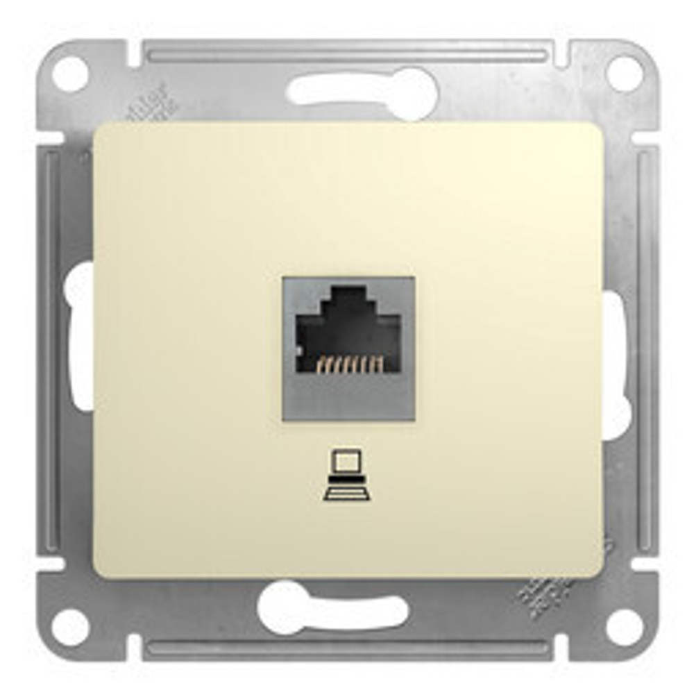 Розетка компьютерная 1-м СП RJ45 кат.5E механизм беж. SE GSL000281K