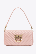 MINI LOVE BAG CLICK BAGUETTE CHEVRON – dusty pink-antique gold