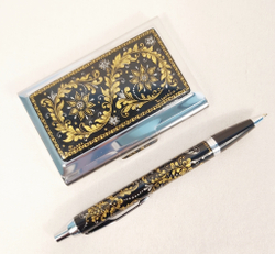 Набор подарочный "Орнамент" №5 (визитница персональная, ручка Паркер)