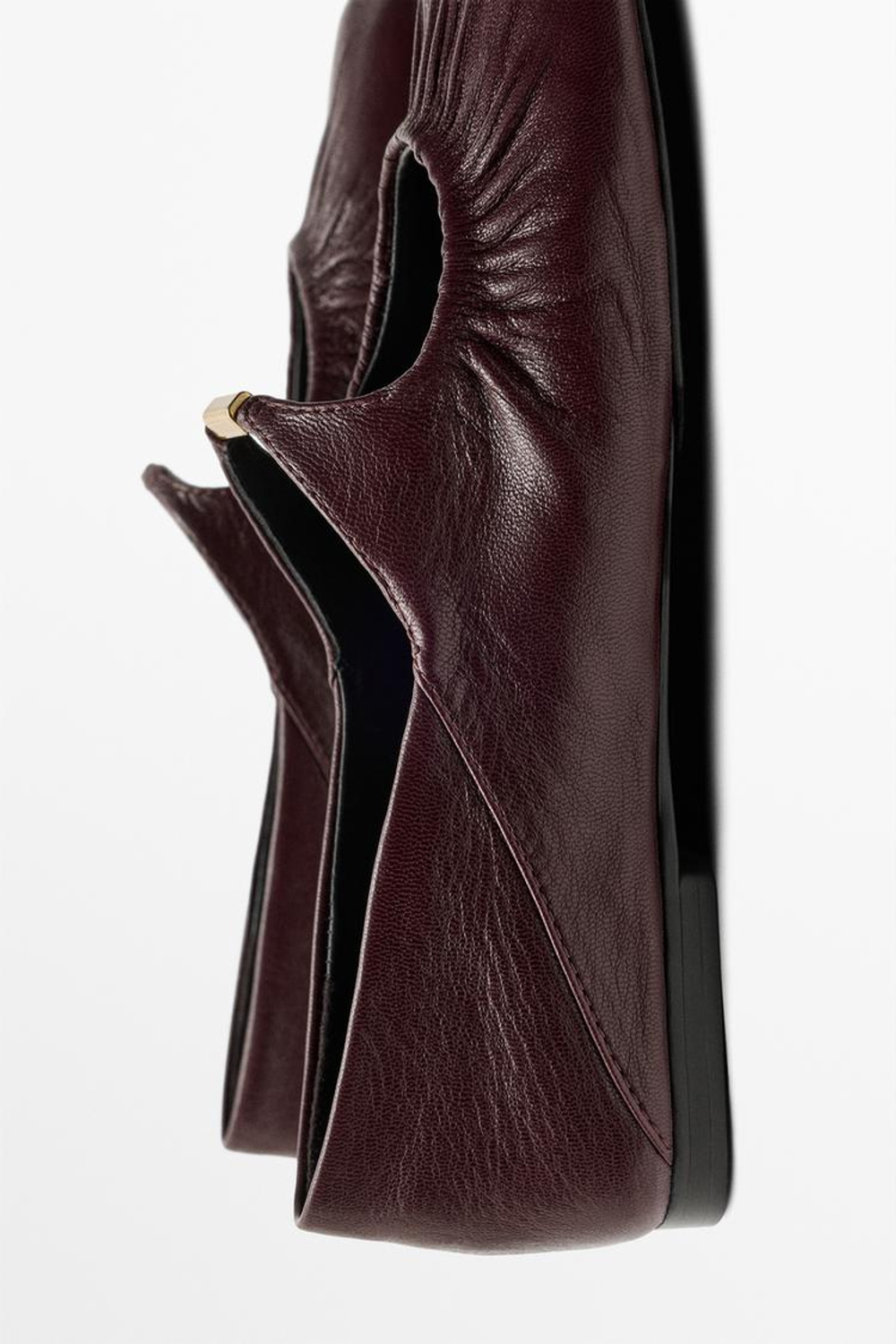 Massimo Dutti Балетки из мягкой кожи, бургунди