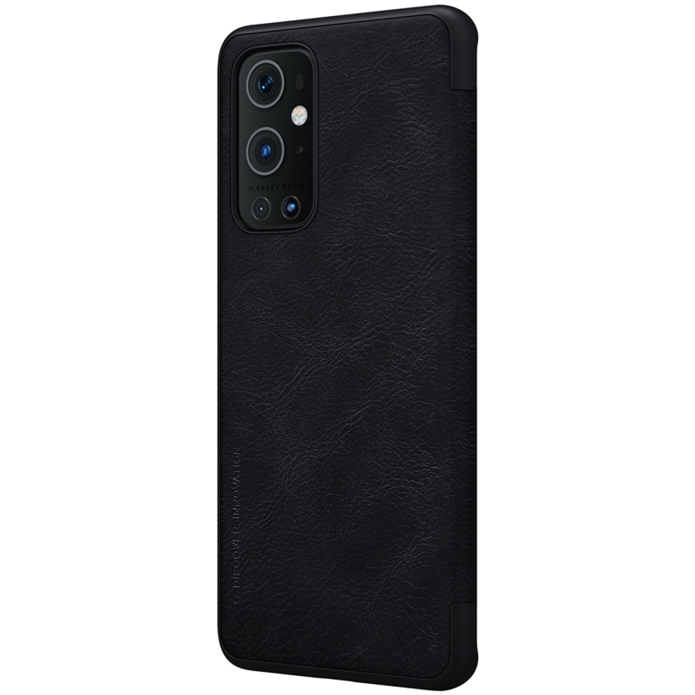 Кожаный чехол книжка Nillkin Qin Leather для OnePlus 9 Pro, черный цвет