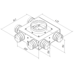 Присоединительная коробка концевая KVF 160/75×6 на 6 выходов