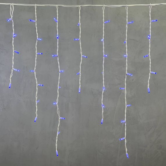 Светодиодная бахрома с колпачком 3,2*0,9 м., 168 синих LED ламп, каучуковый белый провод, LTC (LL168-8-2B)