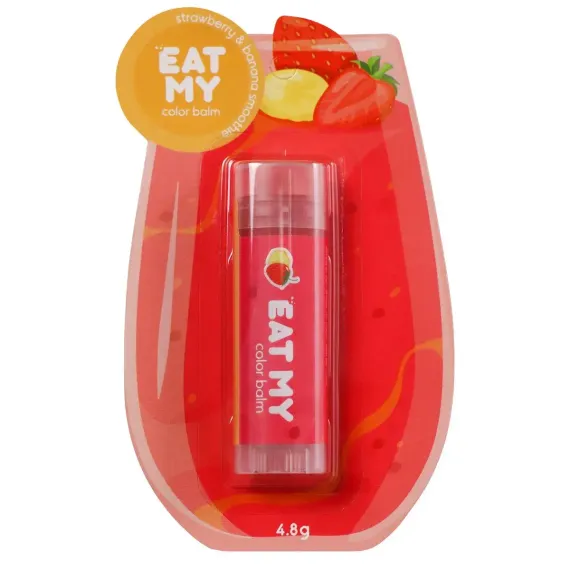 Гигиеническая помада EAT MY Клубнично-банановый смузи