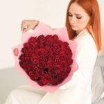 Розы красные 40 см (Premium) 51 шт