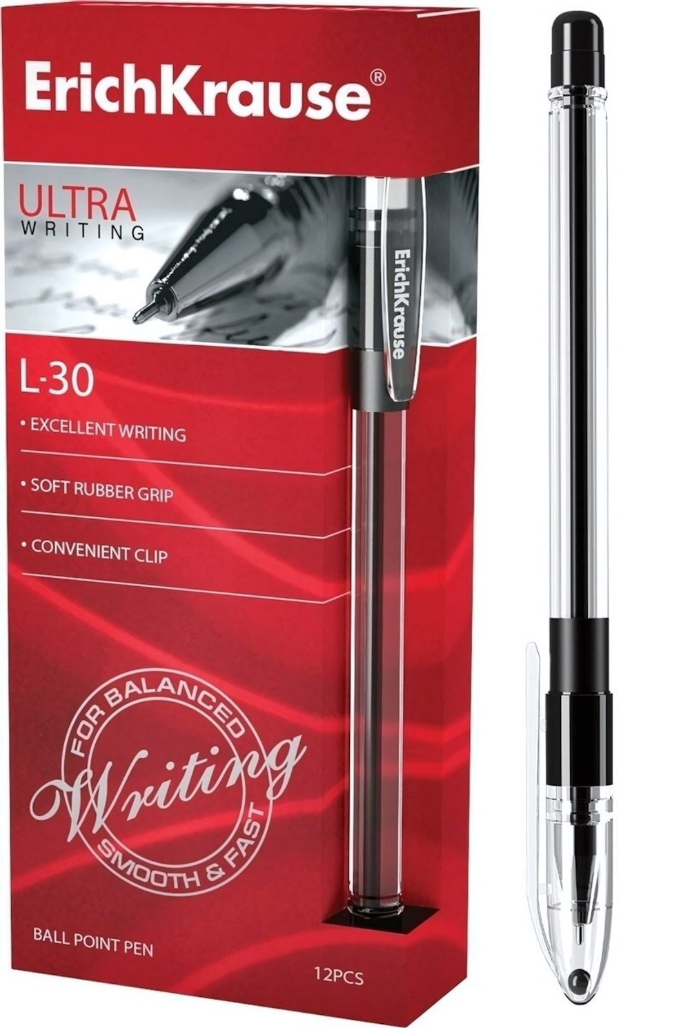 Ручка шариковая 0,7 мм черная "ULTRA L-30" (ErichKrause)