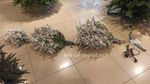 Заснеженная ель с гирляндой «Форесто» холодный свет (Литая+пвх) 120 см / 1,2 м
