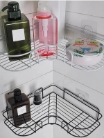 полка в ванную без сверления угловая