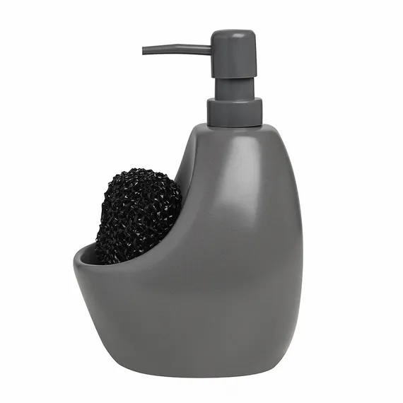 Диспенсер для мыла с подставкой для губки Joey 590 мл, уголь