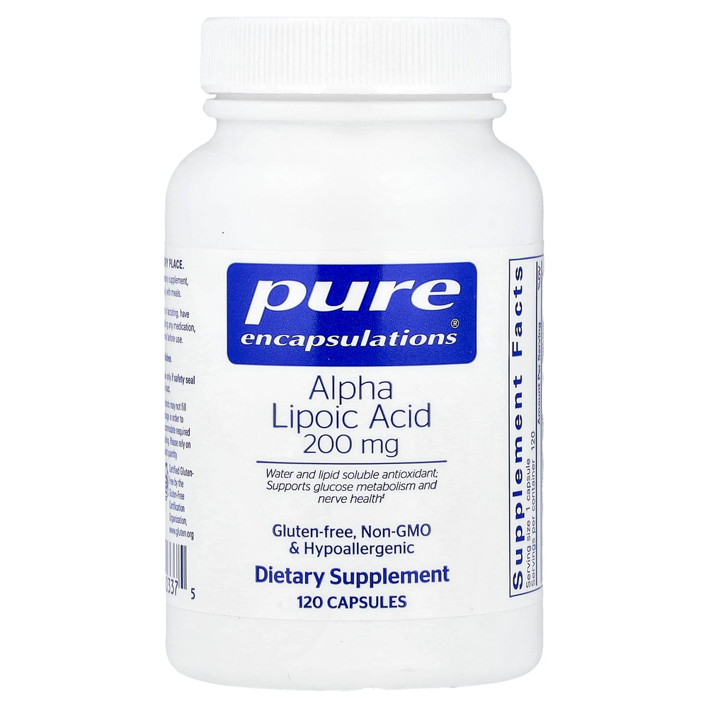 Pure Encapsulations, альфа-липоевая кислота, 200 мг, 120 капсул
