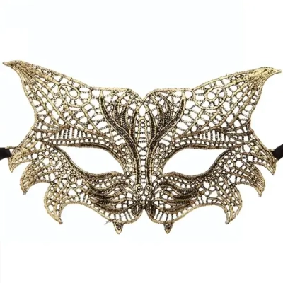 Маска кружево»Тигрица», золотой