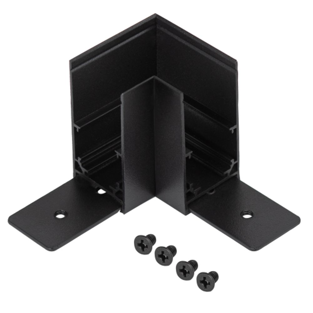 Коннектор ЭРА TRM-S20-CC-B угловой для накладного магнитного шинопровода NOVA TRM-S20 черный | Магнитный шинопровод и аксессуары