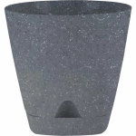 Горшок для цветов пластиковый 1,35л d-14см «Amsterdam» с прикорневым поливом, тёмный камень