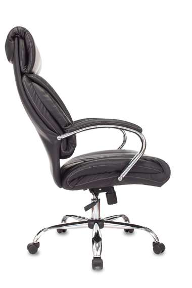 Кресло руководителя Бюрократ T-9904NSL черный эко.кожа крестов. металл хром