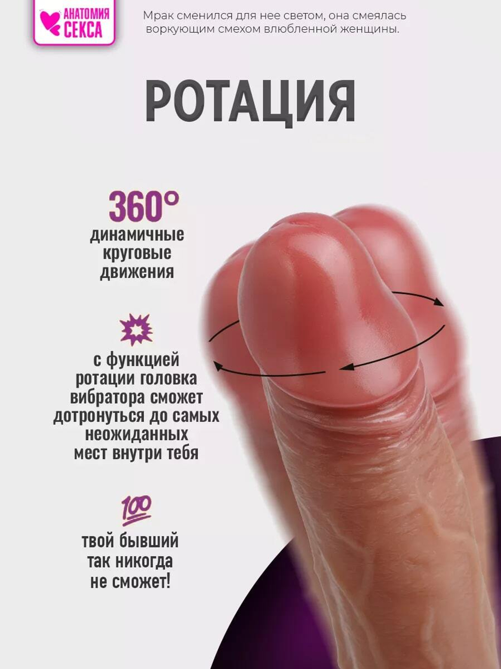 Реалистичный вибратор-ротатор с нагревом и пультом ДУ - 23 см.