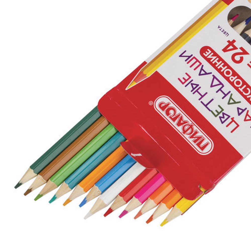 Карандаши двусторонние ПИФАГОР "СОЧНЫЕ ФРУКТЫ", 12 штук, 24 цвета, заточенные, европодвес, 181361