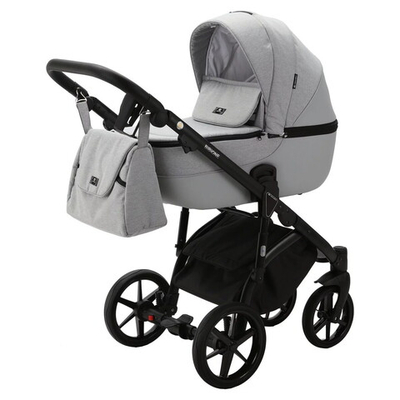 Детская коляска Adamex Bibione 3 в 1 BI-PS11 (СВ.СЕРЫЙ + СВ.СЕР. КОЖА)