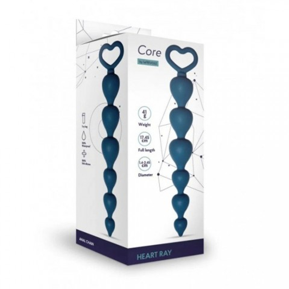 Анальная цепочка Love Beam, диаметр до 3,2 см, длина 19, кобальт, One Size