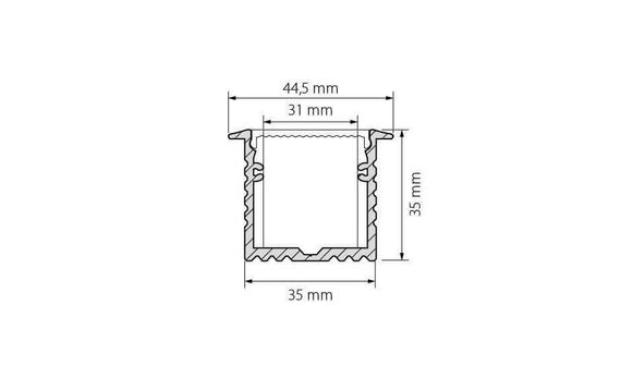 Профиль с рассеивателем Arlight ALU-POWER-W35-2000-F ANOD+FROST 015538