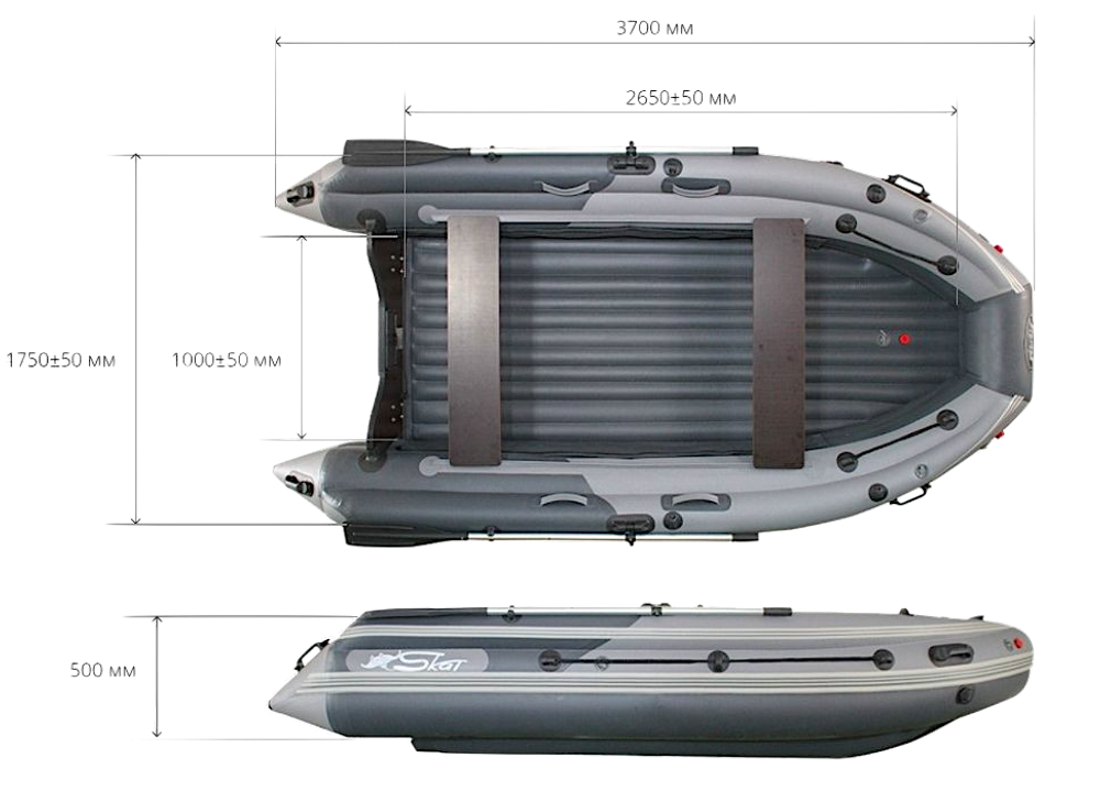 Лодка ПВХ Angler SKAT Тритон 370 (СКАТ-370)