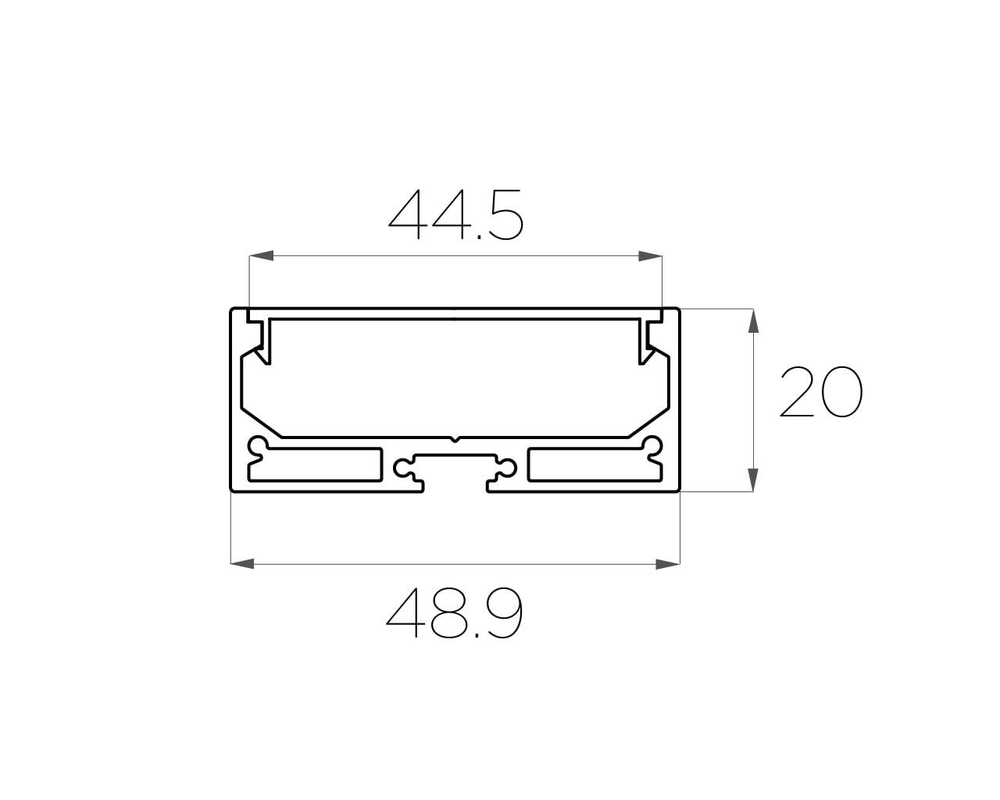 Профиль накладной алюминиевый LC-LP-2050-2 Anod