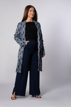 Кардиган 4146зп, голуб.чёрн. #225Гчр134146зп