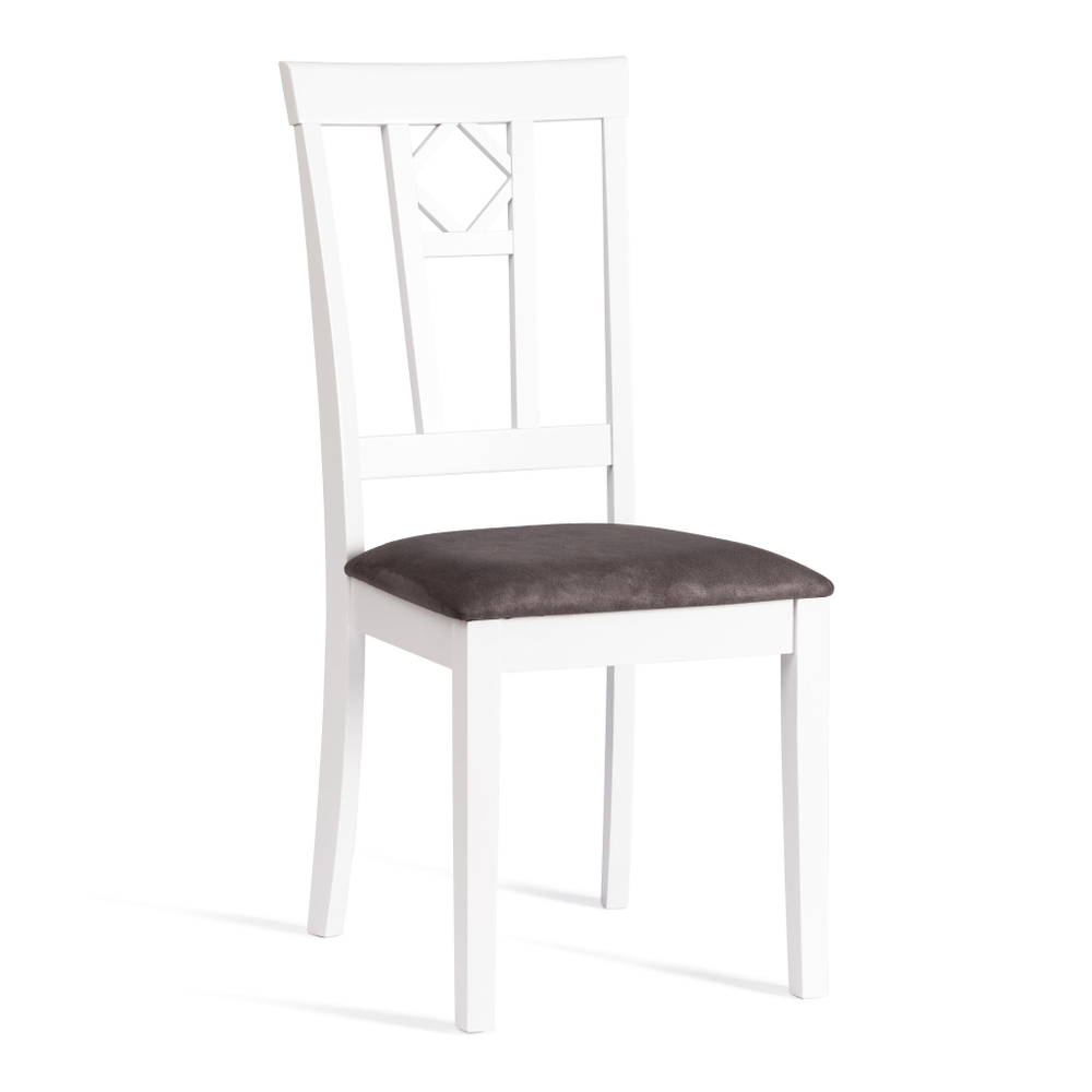 Стул Камилла сиденье мягкое (CAMILLE SOFT) дерево гевея, МДФ, 44х54х95, pure white (402) , ткань, серый