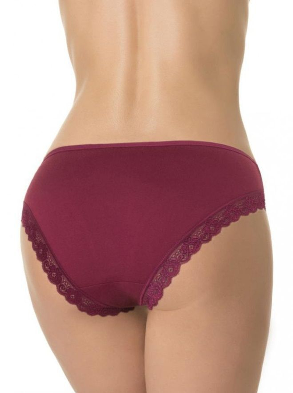 Бамбуковые трусики-слипы с кружевной оторочкой (Размер: S) (Цвет: персиковый)