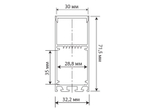 Накладной/подвесной алюминиевый профиль, 32,2х71,5х2000. Цвет: Черный матовый, RAL9005,