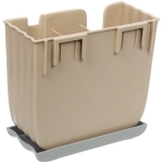 Подставка для столовых приборов «Стиль» 16*15*7,5см 3 секции с поддоном пластиковая, микс