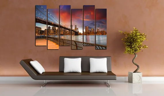 Модульная картина "Город в огнях"