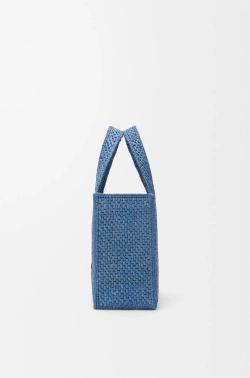 Loewe Мини-сумка Font из рафии, светло-голубой