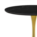 Керамический стол Woodville Тулип 90х73 черный мрамор, золото